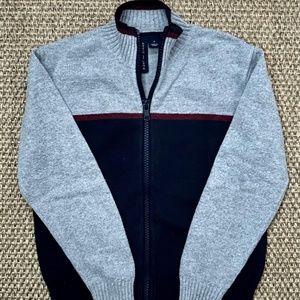 JANIE and JACK Full-Zip Sweater in Navy Grey